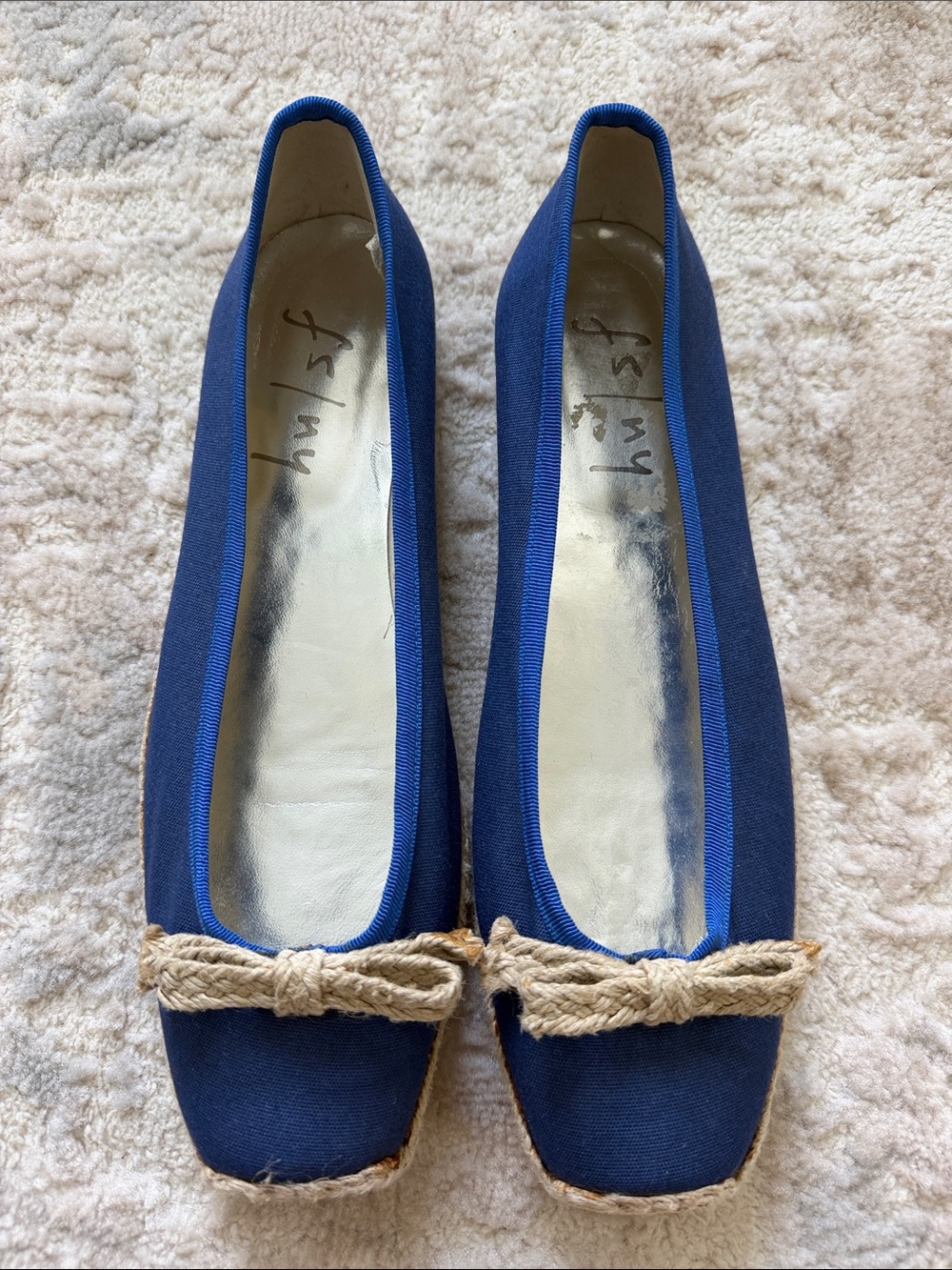 fs/ny Navy Rope-Trim Women’s Ballet Flats